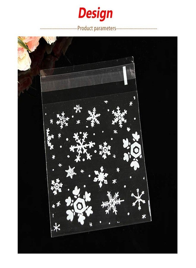 CupaPlay 200 PCS Resealable Cellophane Christmas Snowflake Self Adhesive Cookie Bags - Party Favor Treat Bags - Candy Bags(2 Sizes) - Image 2